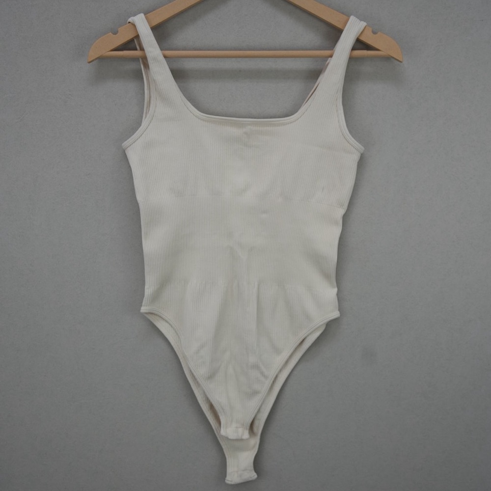 Cream Ribbed Bodysuit